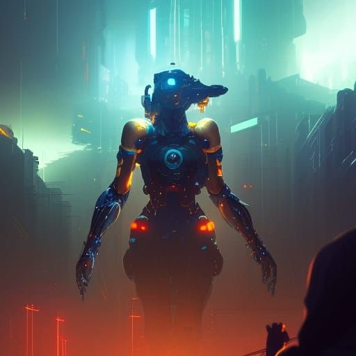 Cybercore Cityscape: Hyperdetailed Concept Art