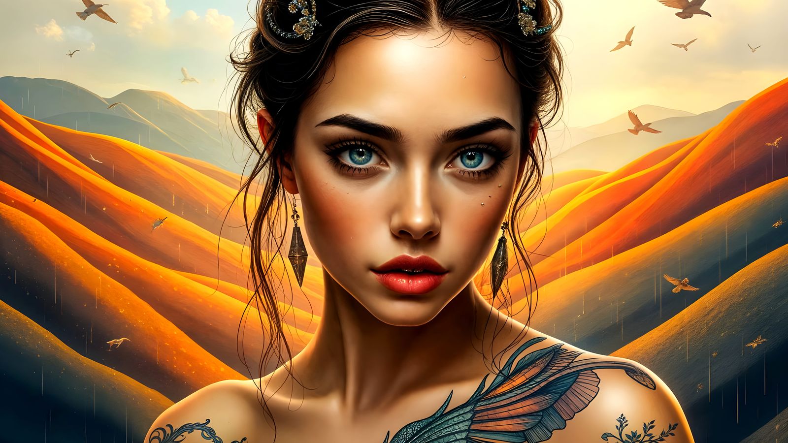 Surreal Digital Painting of Whimsical Fantasy Landscape