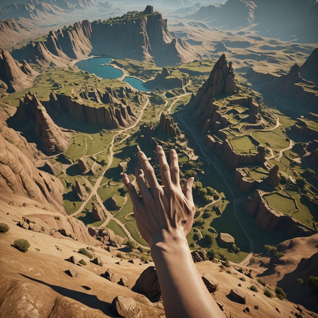 Giant Hand Exploring the Hill of Venus