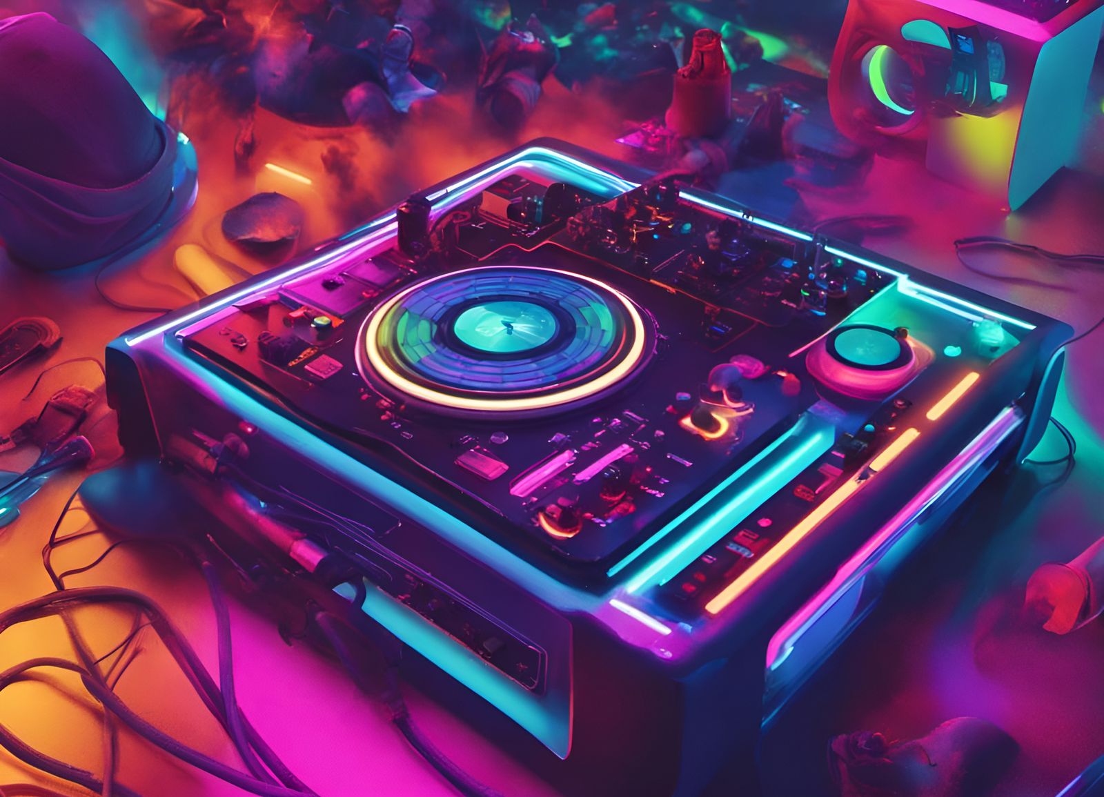 SOMAFM: Groove Salad, Recently Played Songs, ScreenShot, DJ's hands realistic, spins, Turn-tables, Electronic equipment ...