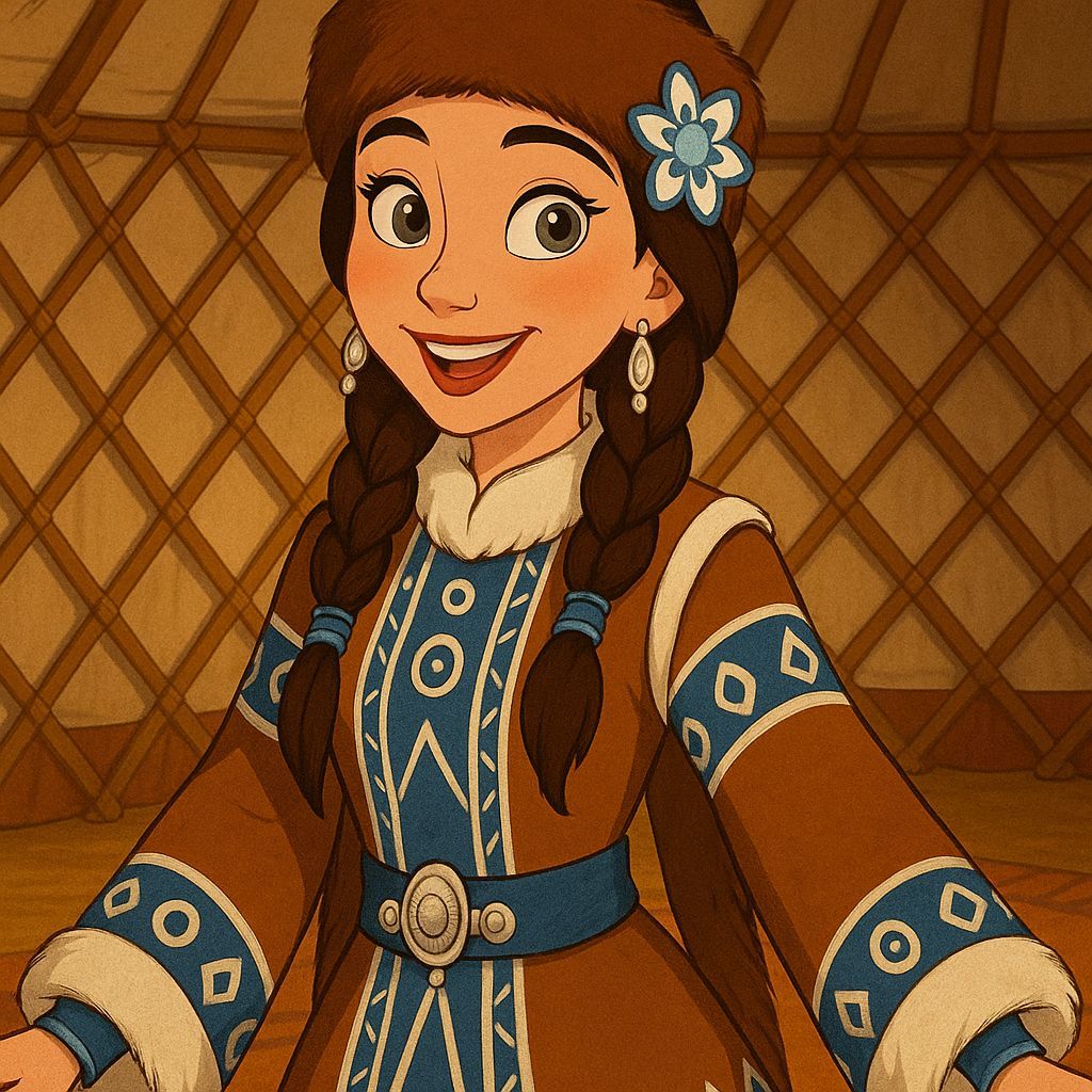 Young Woman in Traditional Yakutian Costume in Classic Anima...