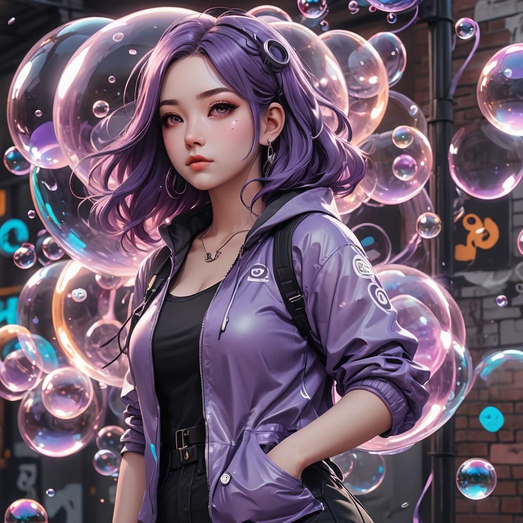 Curvy Bubble Goth Girl: Manga Scan in 8k