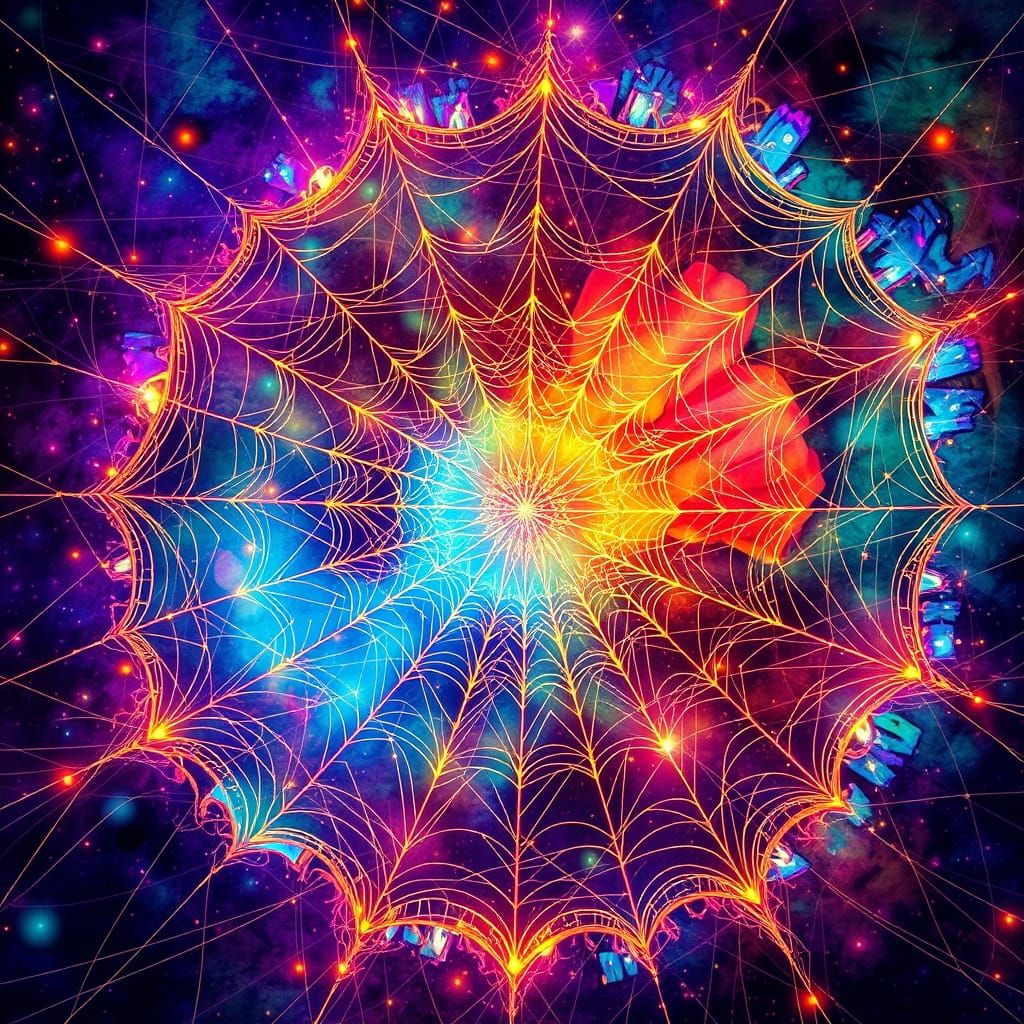 Iridescent Tholian Web in Pablo Amaringo Style