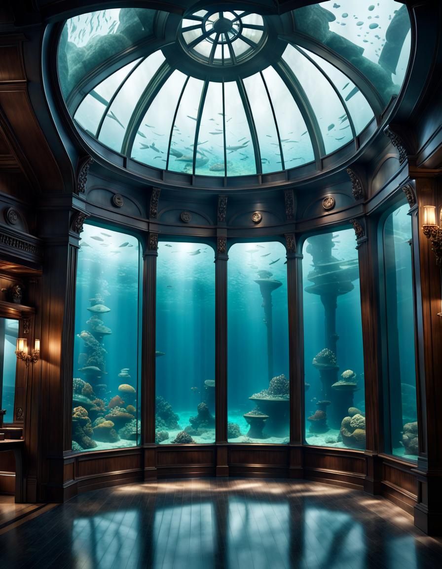 a moody and gourgeous architectural interior view of an obse...