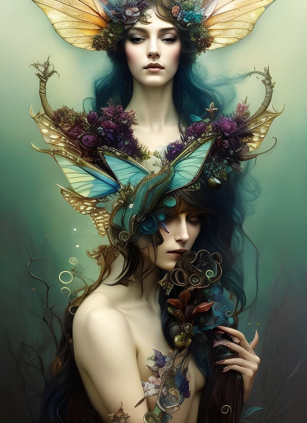 Fairy Queen Portrait with Prismatic Colors