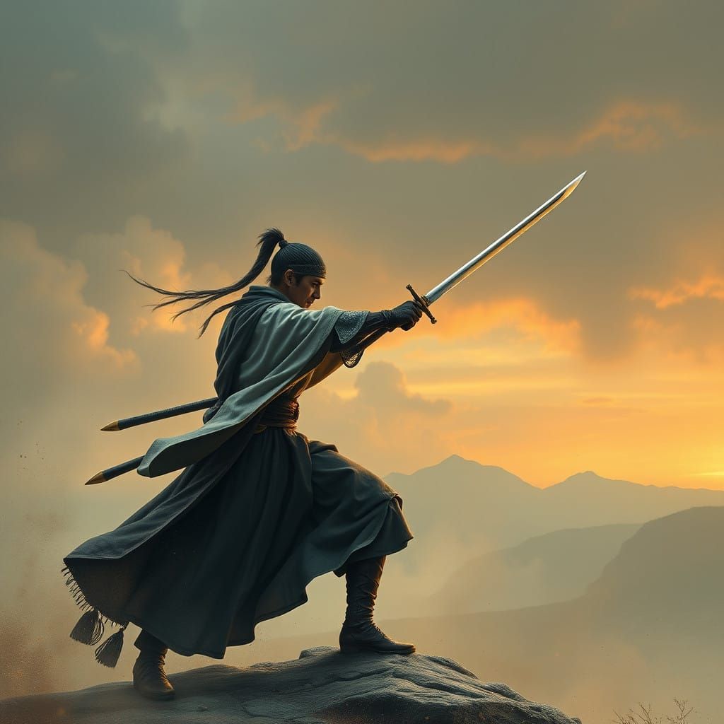 Mysterious Swordsman Walks a Path Alone