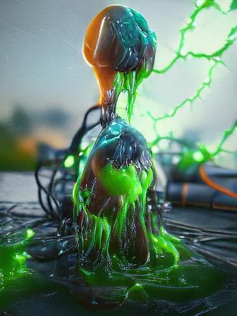 Dynamic Electric Ooze with Vibrant Flow