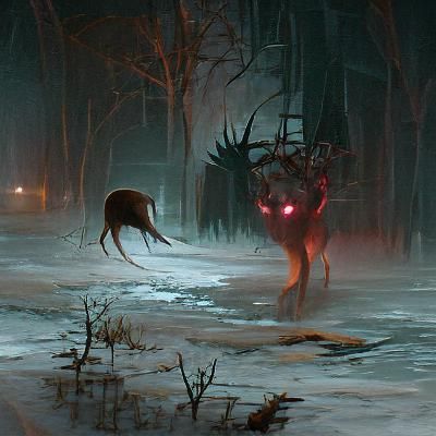 Sinister Deer Creature Art