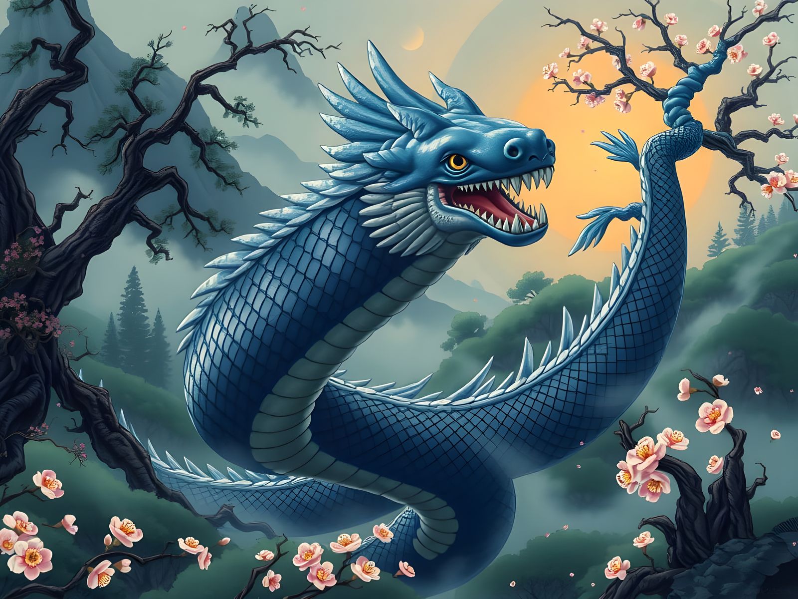 Mysterious Tsuchinoko Snake Being in Japanese Folklore