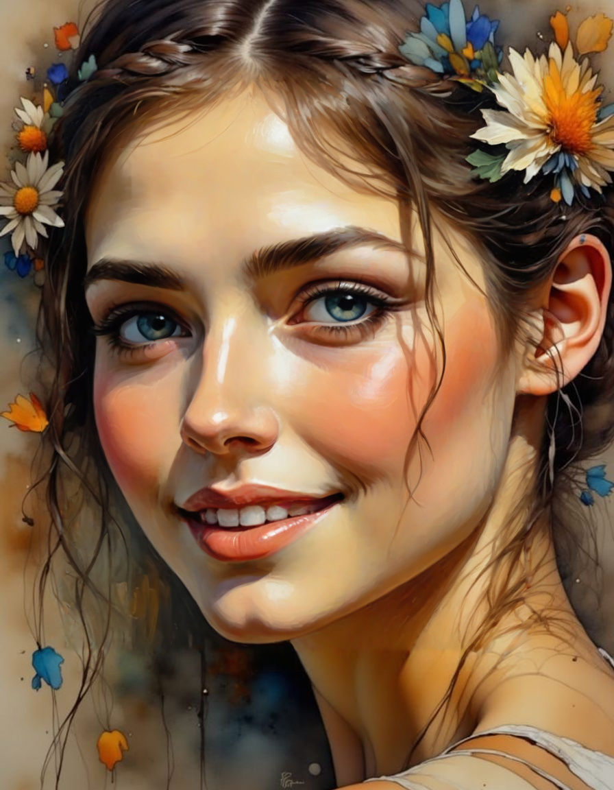 Glowing Portrait in Vibrant Impressionist Style
