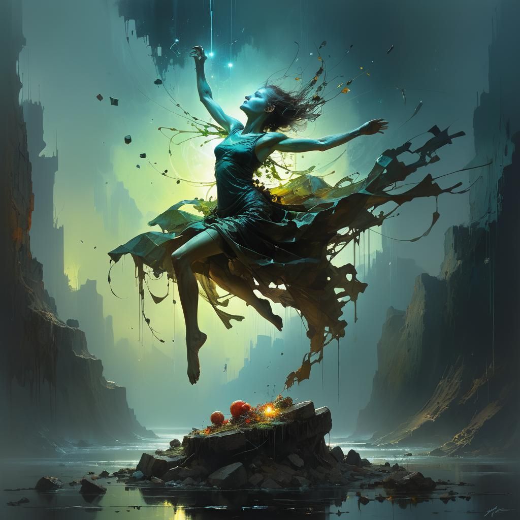 Aura of Light in Surrealist Style