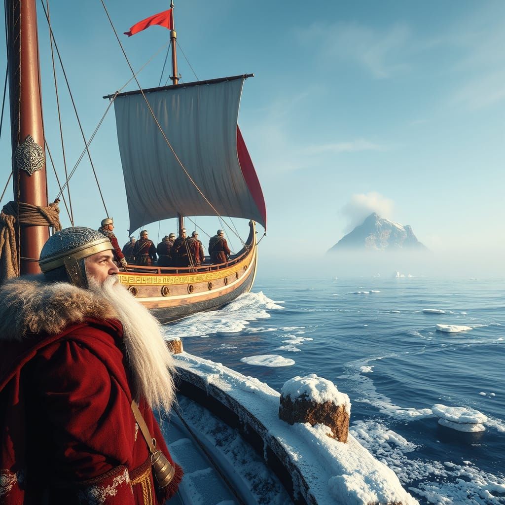 Ancient Greek Trireme Ship Sails to the Edge of the World