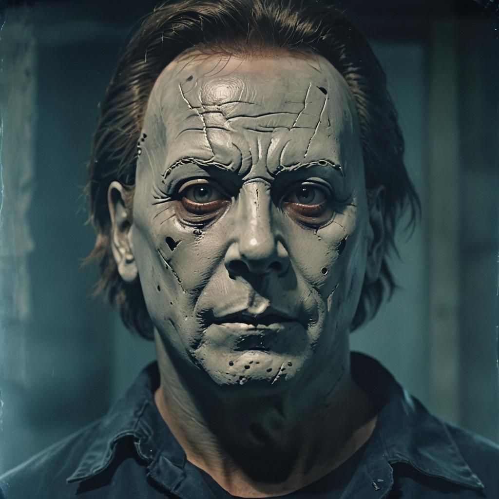 Intense Michael Myers Stare in Moody Lighting