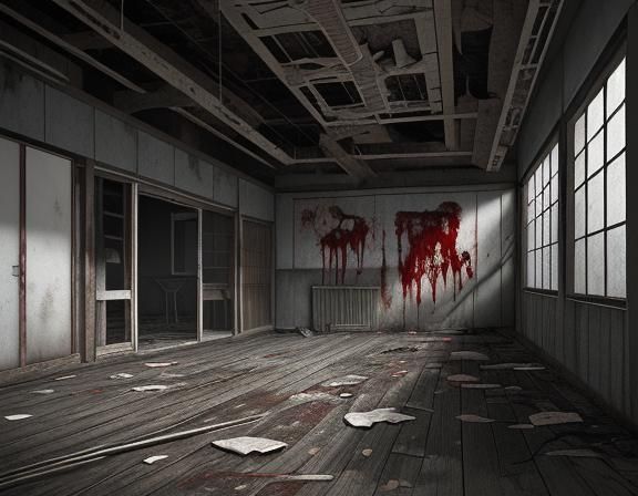 Horrific Abandoned Abattoir with Rusty Hooks and Bones