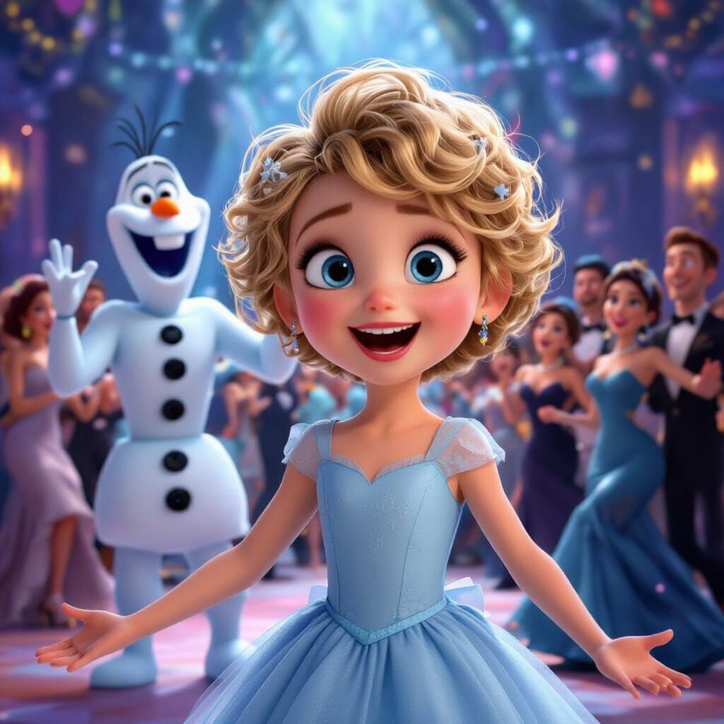 Pixar Style Birthday Celebration with Ice Man and Dancers