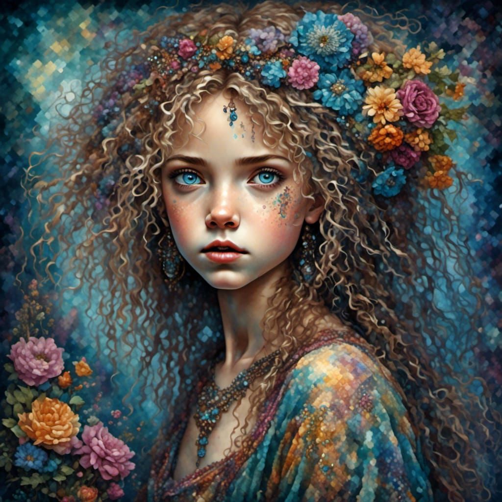 Blue eyed Flower Girl