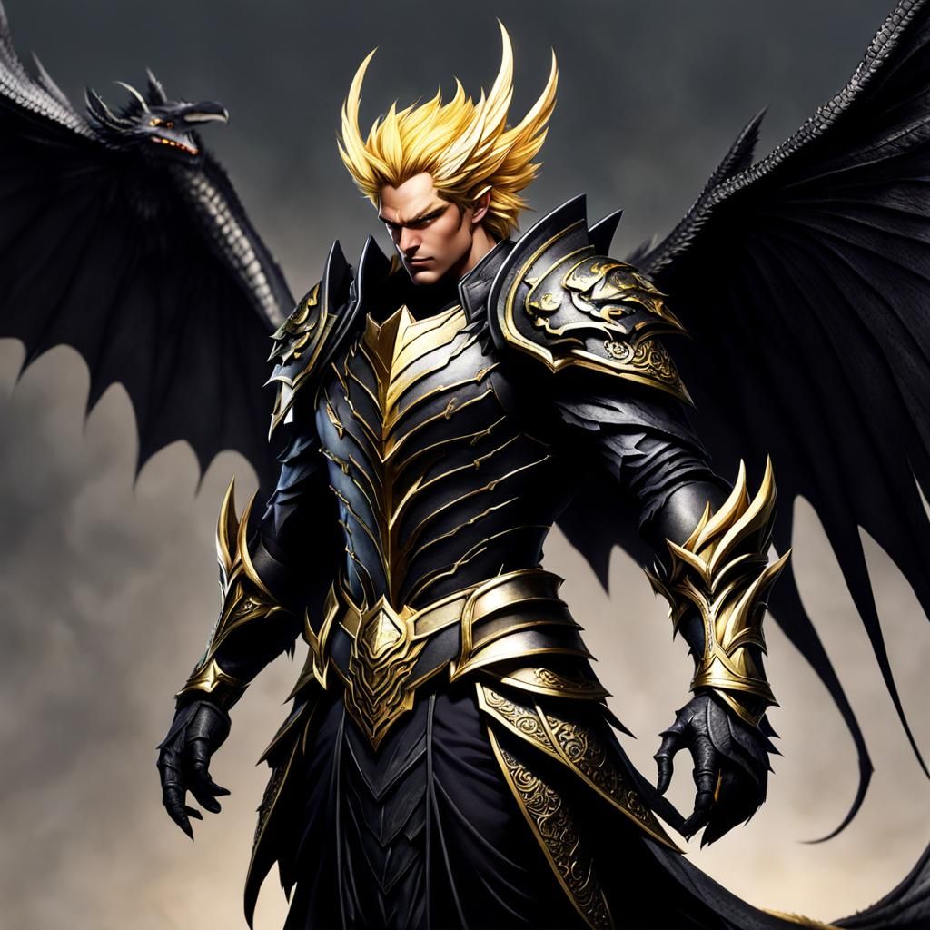 Dragon Scaled Pixie with Black Wings