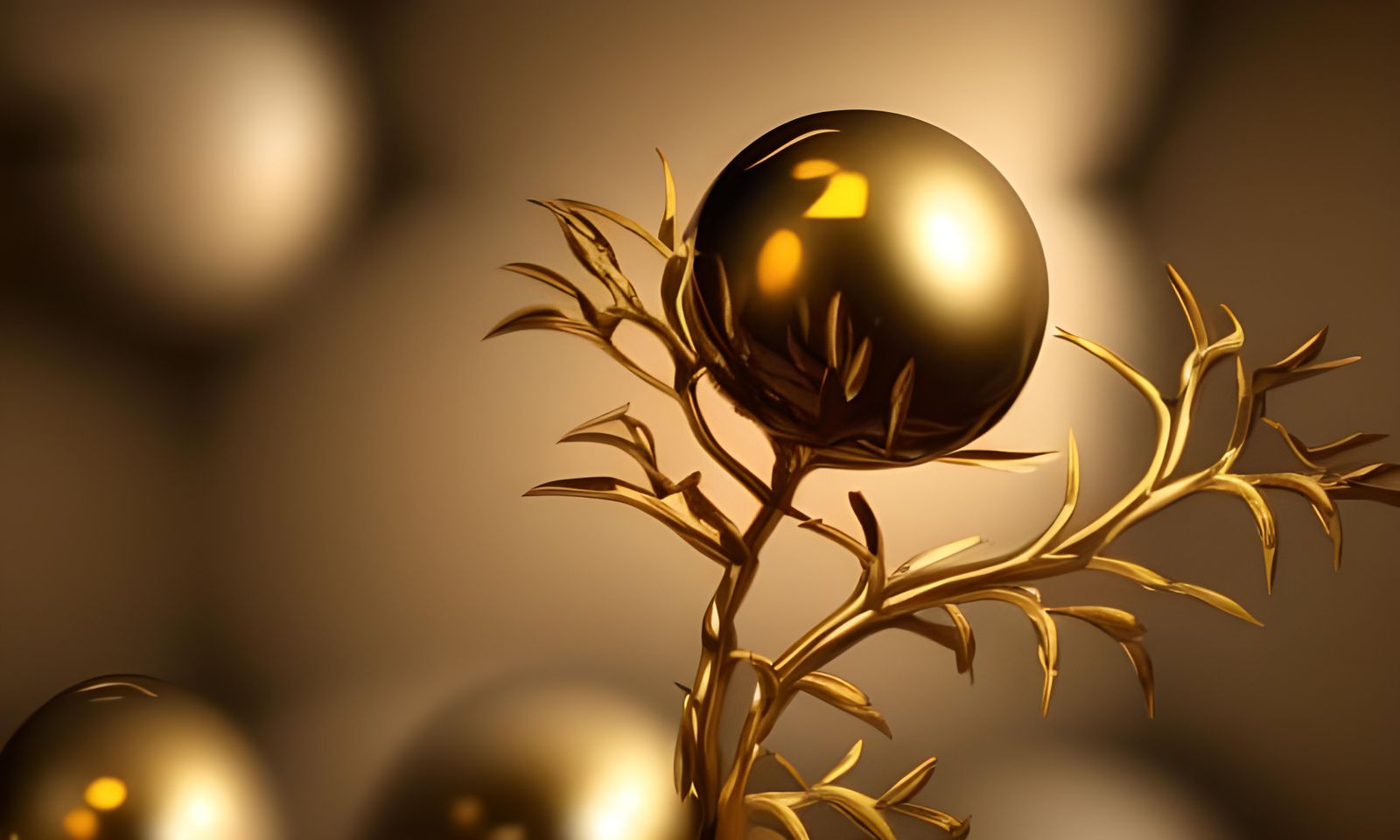 Golden God in Fiery Landscape, Digital Art