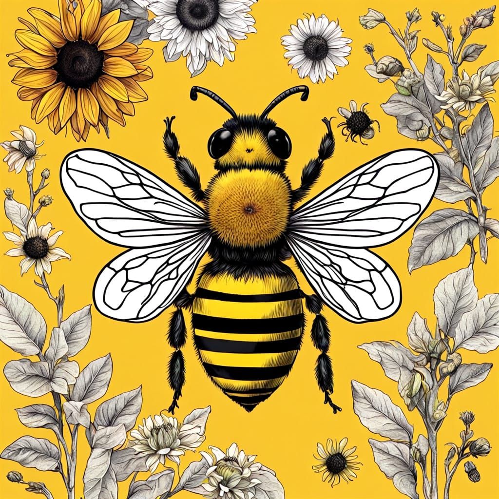 Bee-Witch Botanist: Hornet Woman in Striped Dress