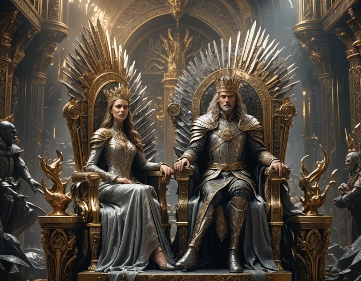 Fey Royalty on Silver and Gold Thrones