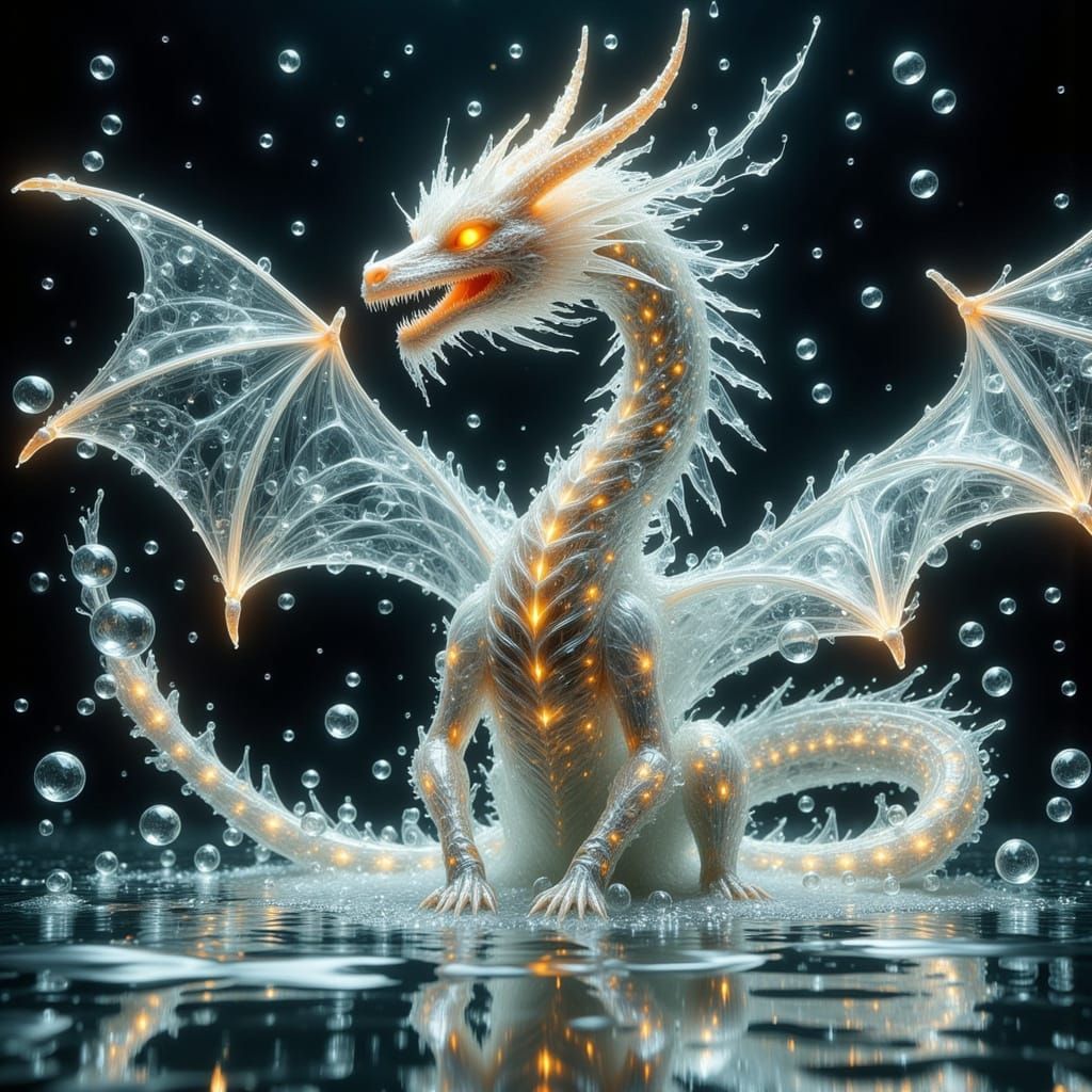 Giant Bubble Dragon in Soapy Water