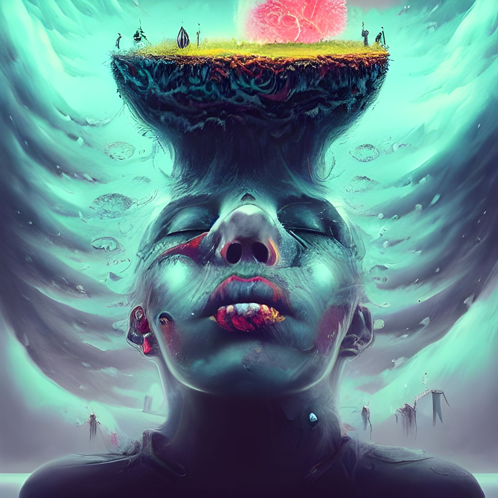 Deep Nightmare of Oblivion: Digital Illustration