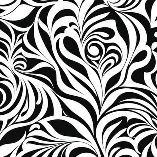 Surreal Woman in Swirling Shapes, Flowers and Leaves