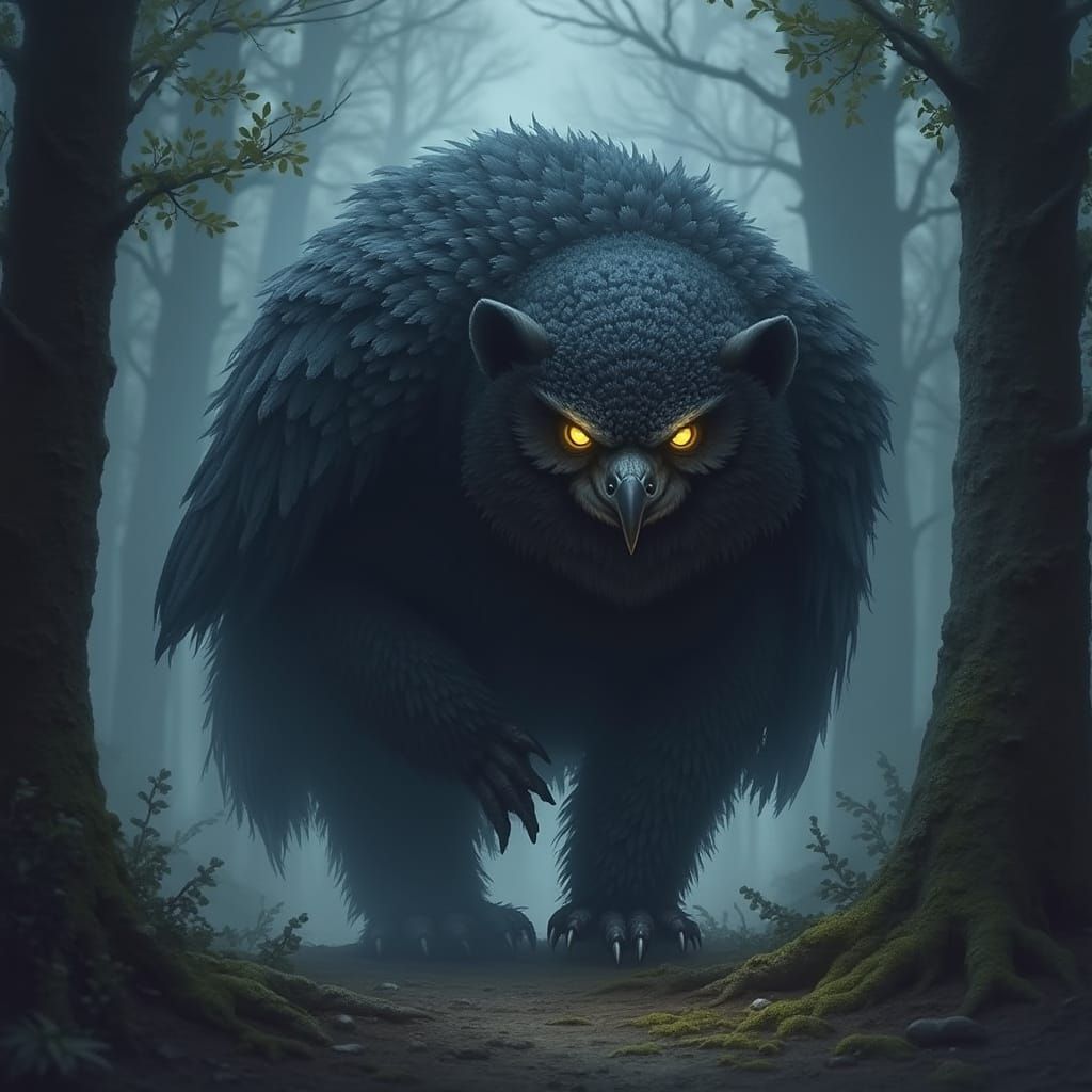 Duskwing Owlbear Roams Twilight Forests