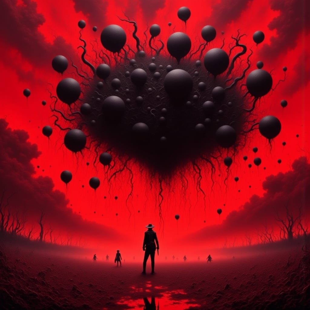 Twisted Black Balloons in a Turbulent Red Sky