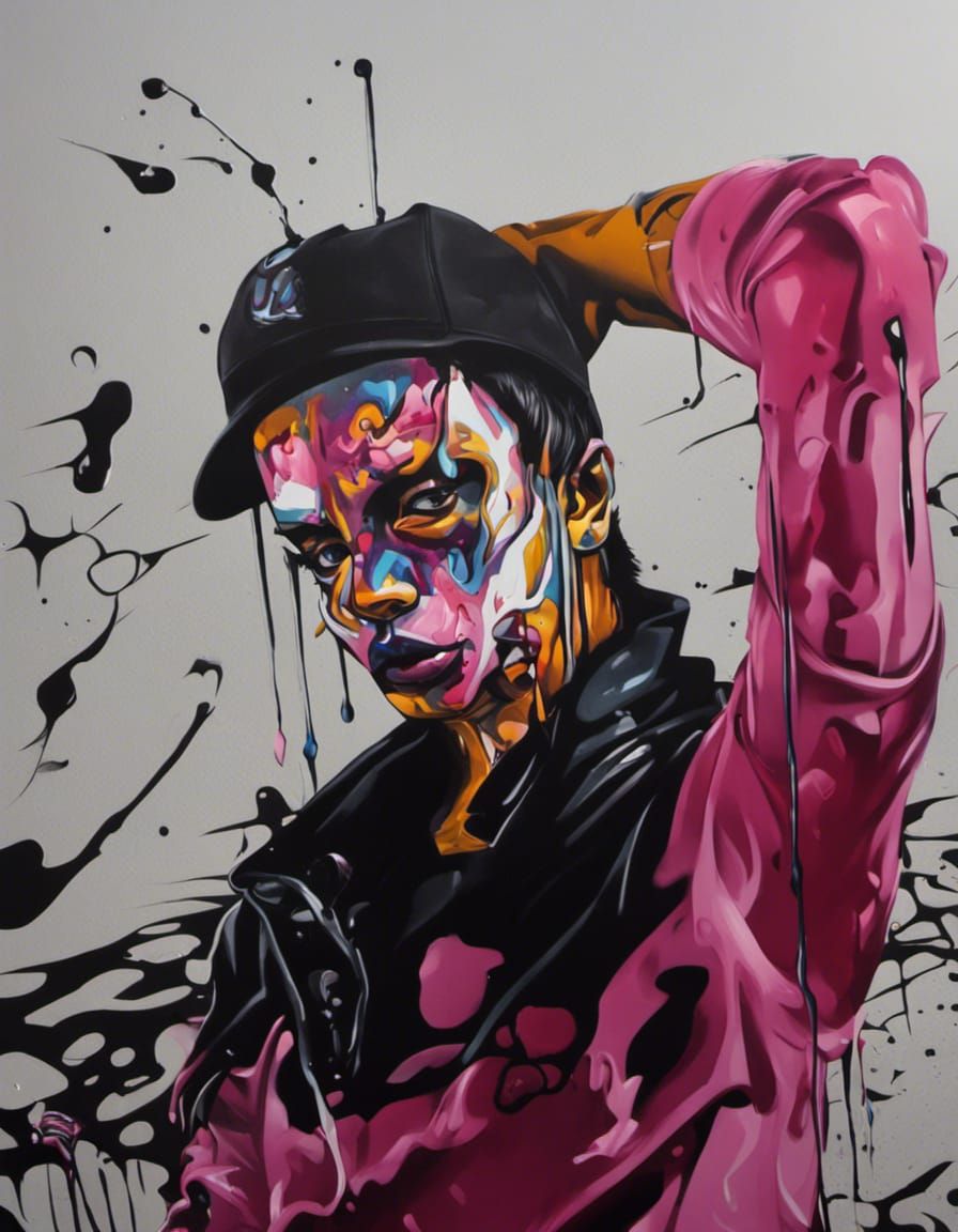 Dynamic Graffiti Art with American Comic Style