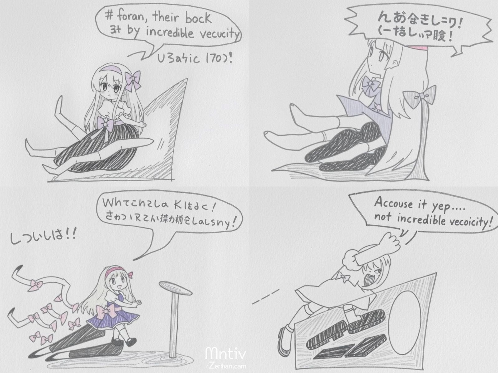 Cartoon Girl with Blonde Hair in Anime Style