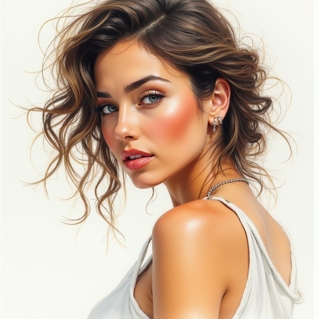 Ethereal Portrait in Watercolor