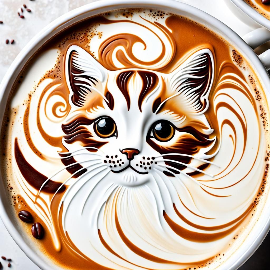 Adorable Kitten Latte Art Masterpiece