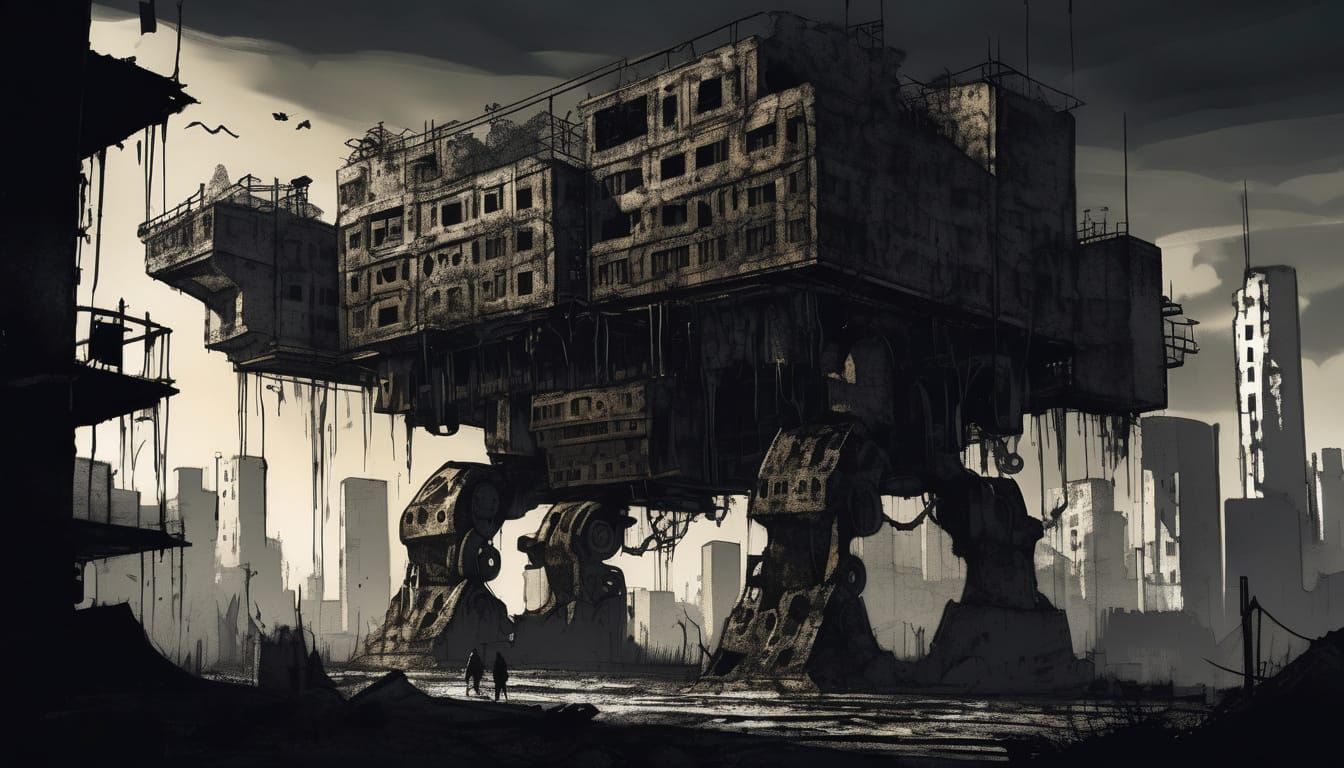 Ancient Automaton in Decaying Metropolis