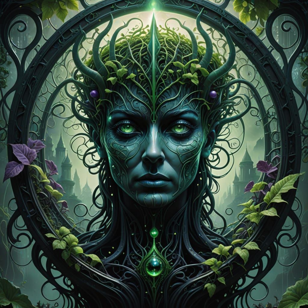 Surreal Sci-Fi Masterpiece with Biomechanical Elements and M...