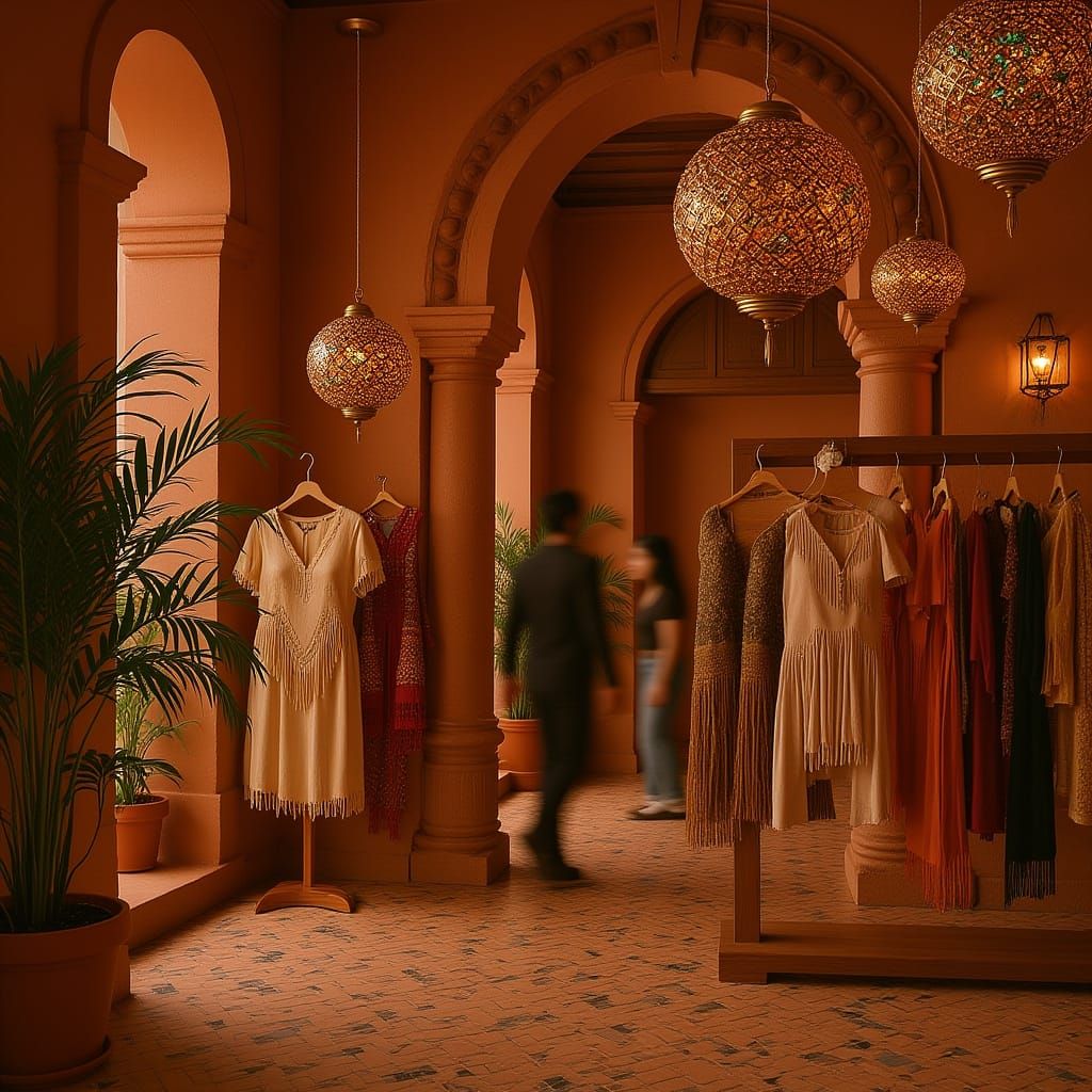 Futuristic Boho Fashion Store Interior