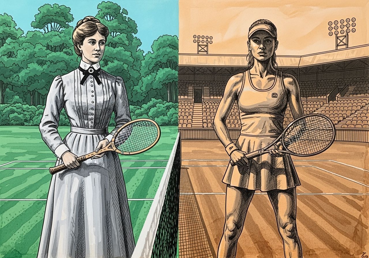 Victorian vs Modern Tennis: A Split Painting