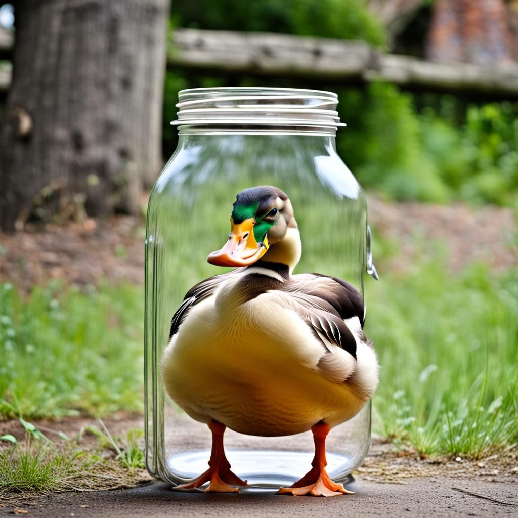 Duck Head Stuck in Jar: A Humorous Predicament