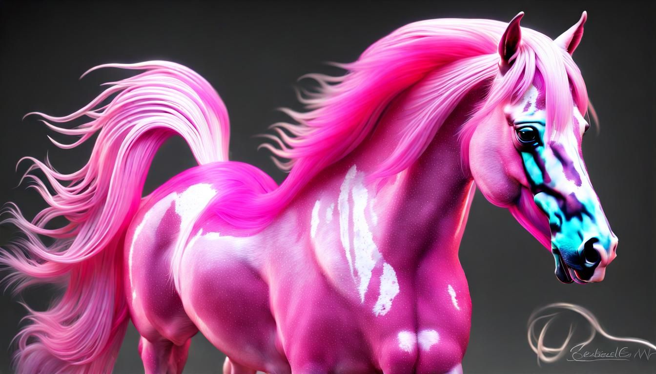 Icepink Clydesdale New Year 3D Render