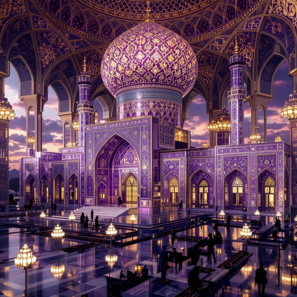 Safavid Baroque Mosque with Amethyst Dome