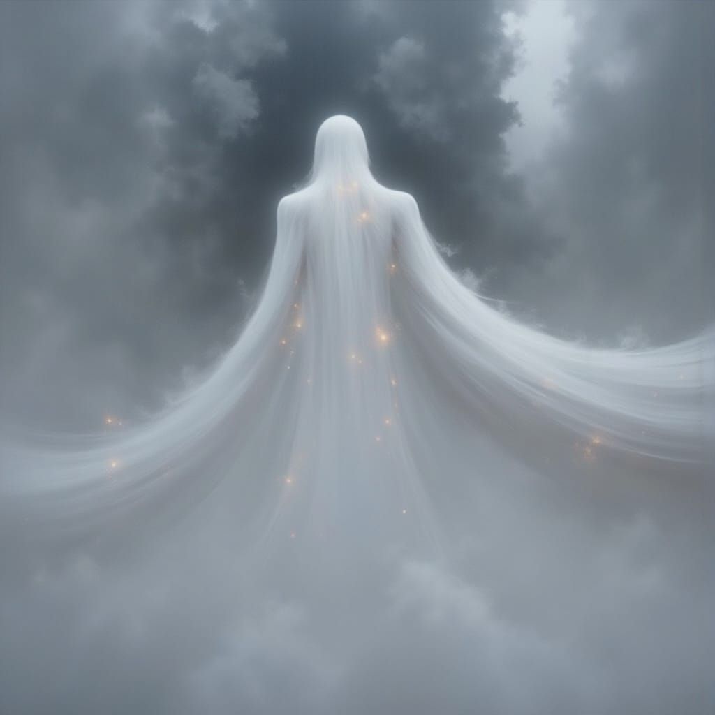 Mystical Cloudscape in Soft, Iridescent Hues
