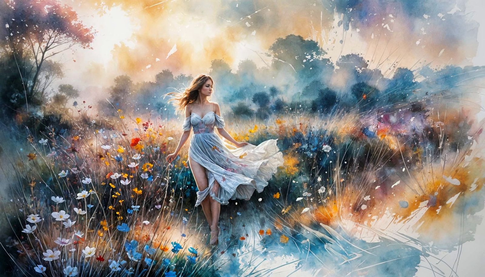 Expressive Watercolour Art in Ethereal Style