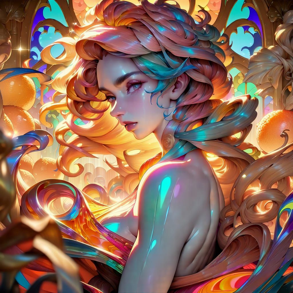 Hyper-Realistic Anime Portrait in Vibrant Cityscape