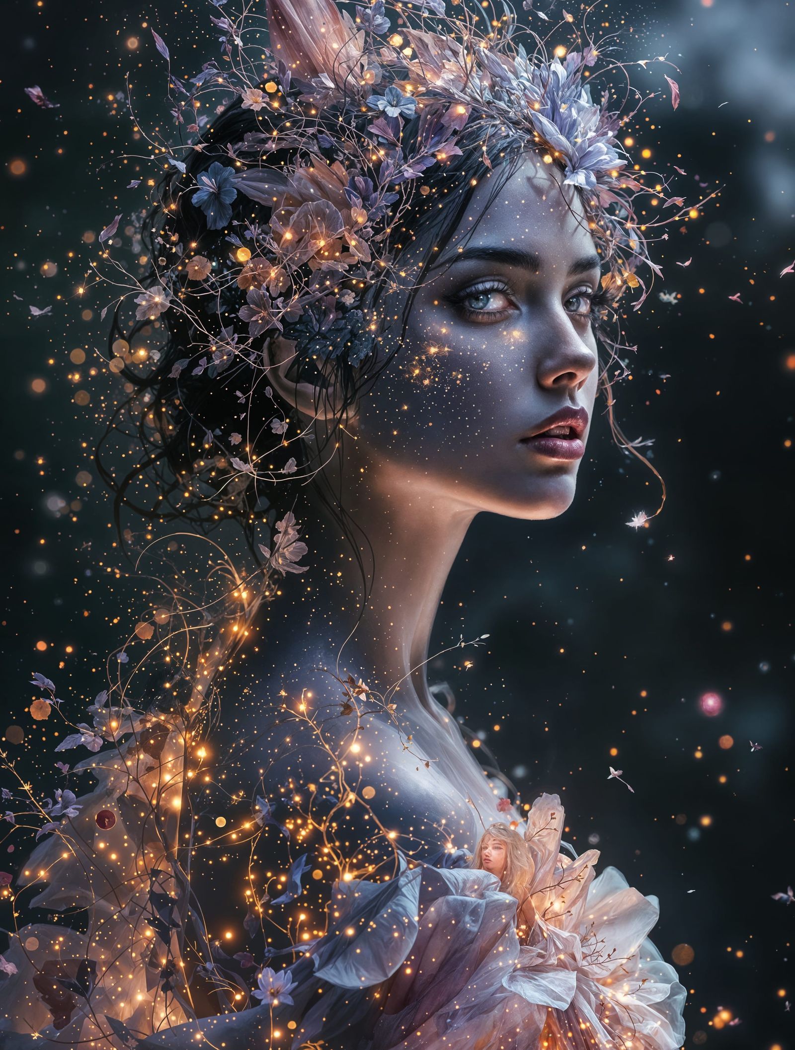 Ethereal Goddess in Mystical Glow