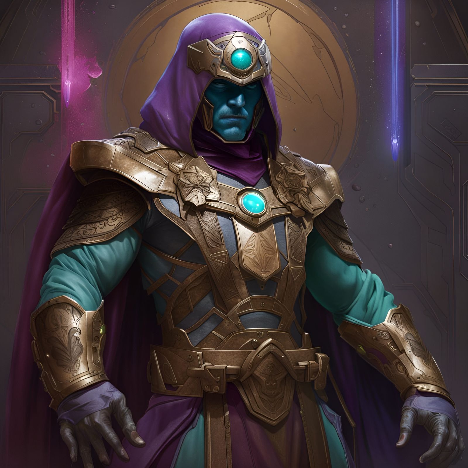 Kang the Conqueror Portrait in Art Nouveau Style