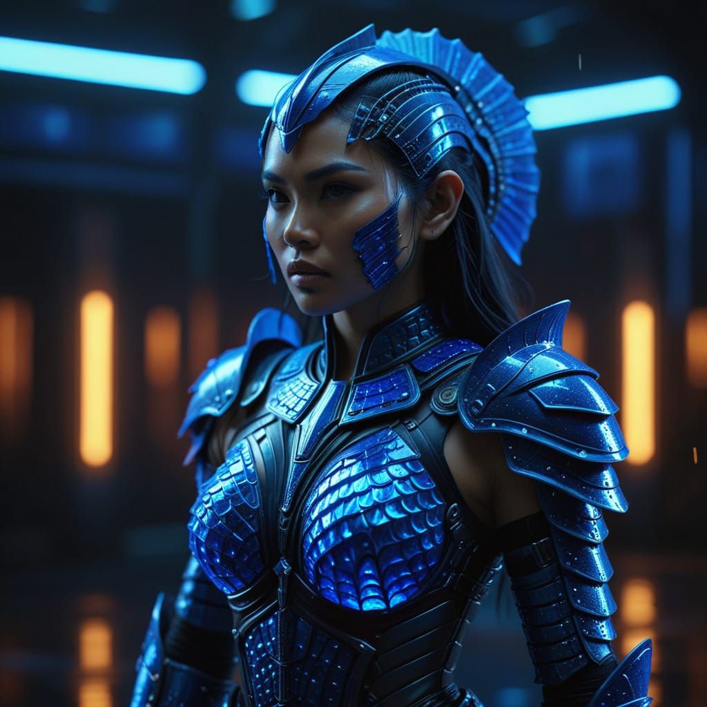 Thai Gladiatrix in Retrofuturistic Jelly Armor