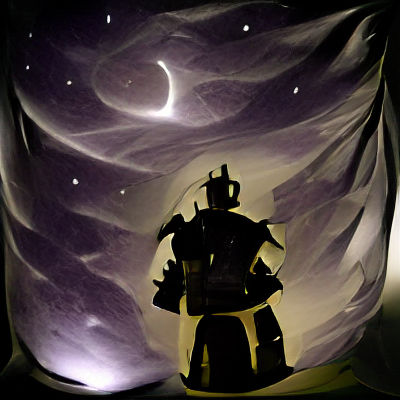 Warforged Warlock with Lantern at Night