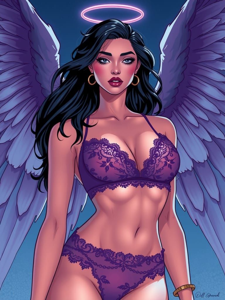 Angelic Goddess of Love in Cel-Shaded Style