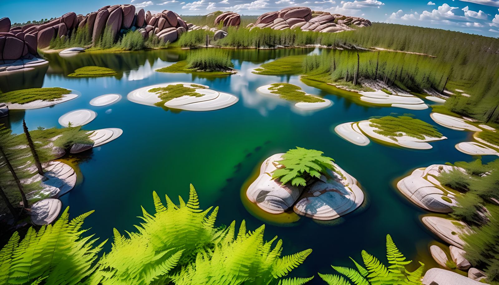 Desert Island Lake Aerial View