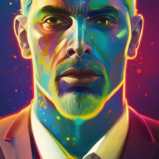 Cosmic Energy Portrait in Hyperdetailed Digital Art